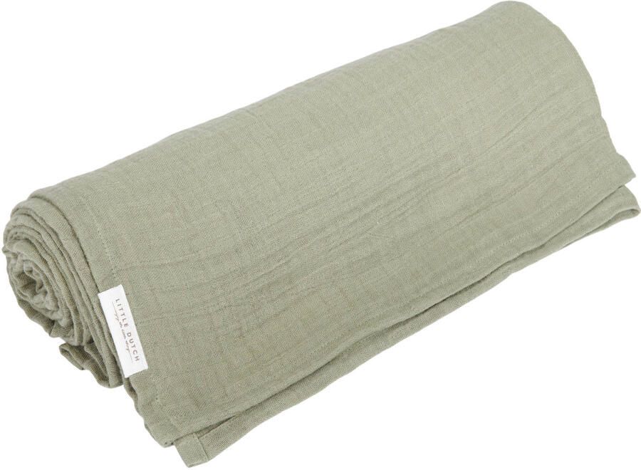 Little Dutch hydrofiele swaddle Olive Groen Effen | Swaddle van - Foto 2