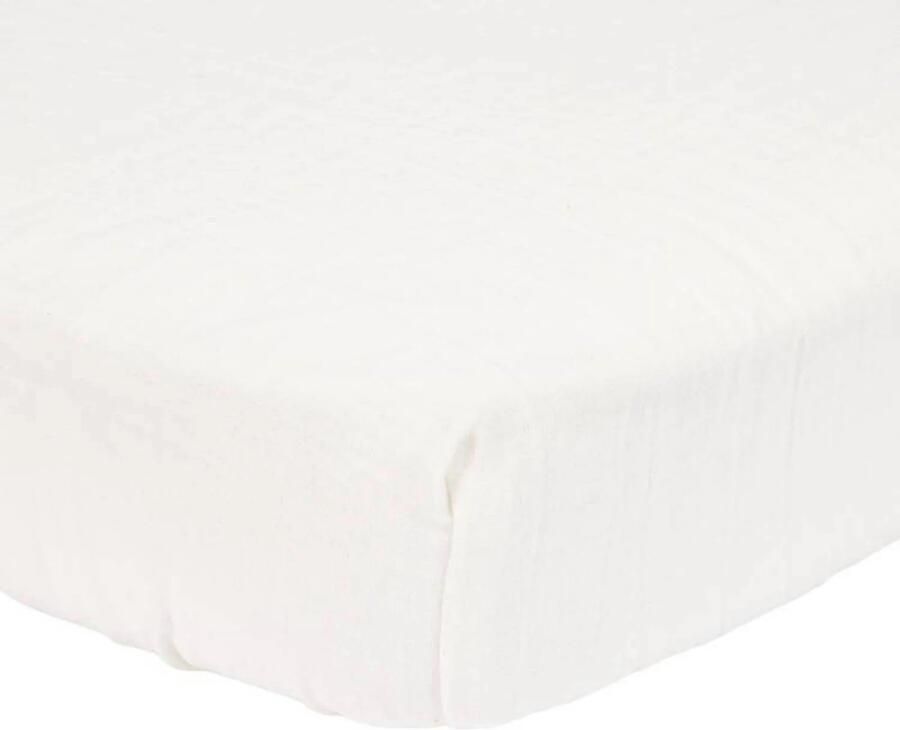 Little Dutch katoen hydrofiele ledikant hoeslaken Soft White Wit Effen