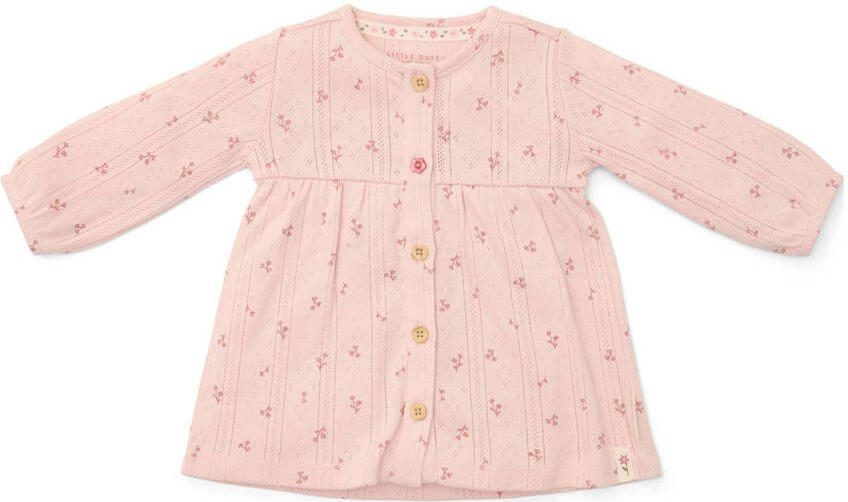 Little Dutch korte jurk roze Meisjes Katoen Ronde hals All over print