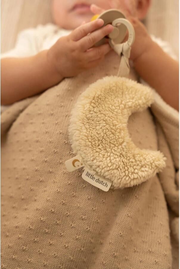 Little Dutch ledikantdeken gebreid fleece Pure Soft Beige - Foto 3