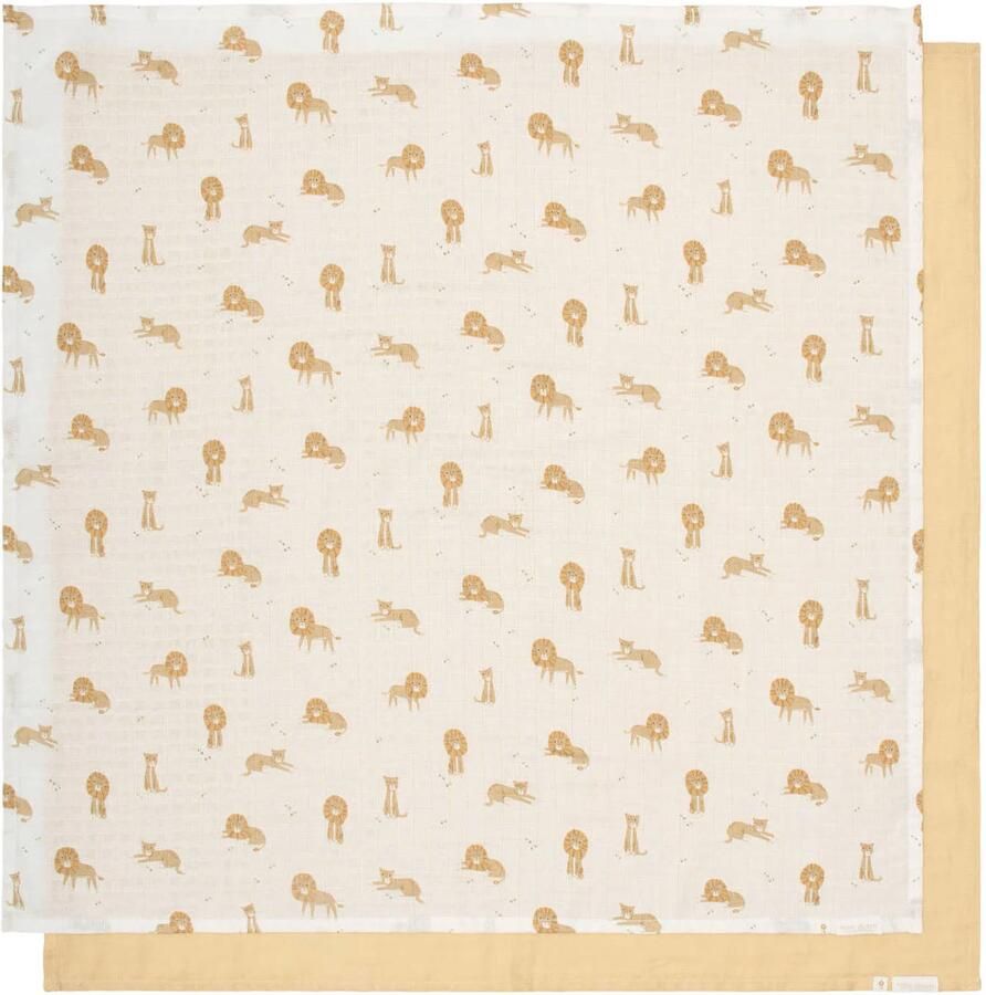 Little Dutch swaddle set van 2 Geel 70x70 cm Safari Leo - Foto 2