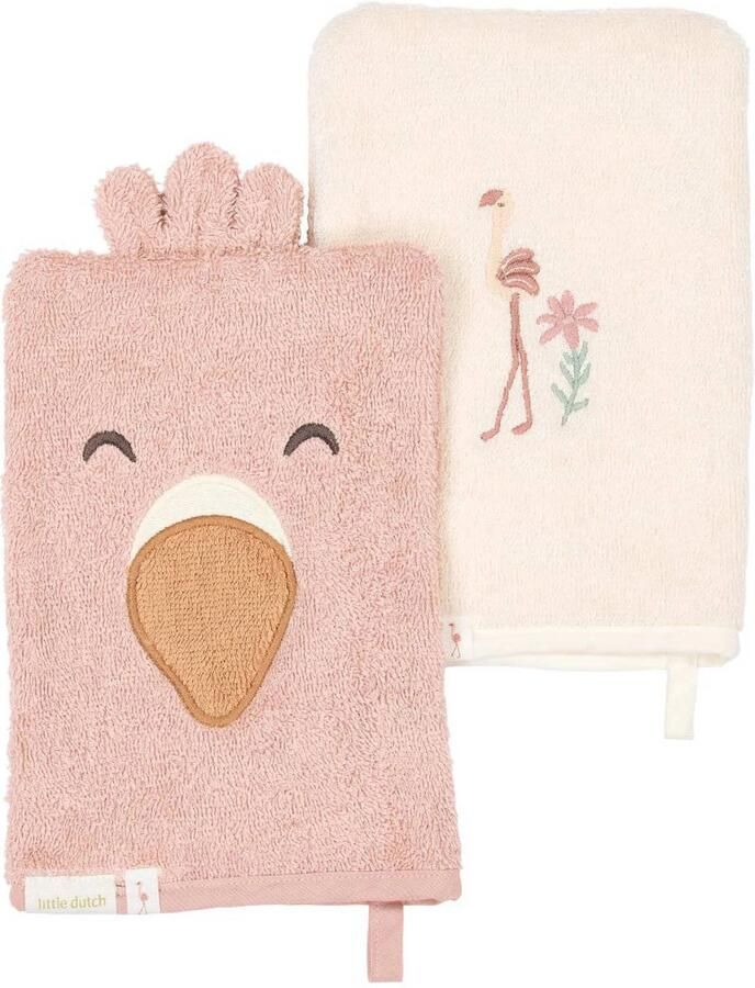 Little Dutch washandjes set Flamingo Roze