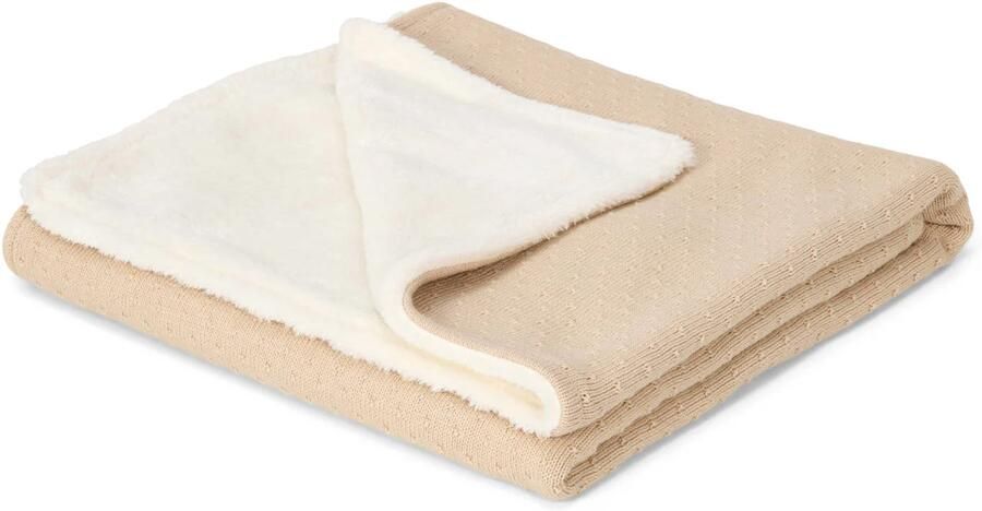 Little Dutch ledikantdeken gebreid fleece Pure Soft Beige