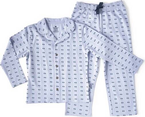 Little Label pyjama met all over print blauw donkerblauw Meisjes Stretchkatoen Reverskraag 110