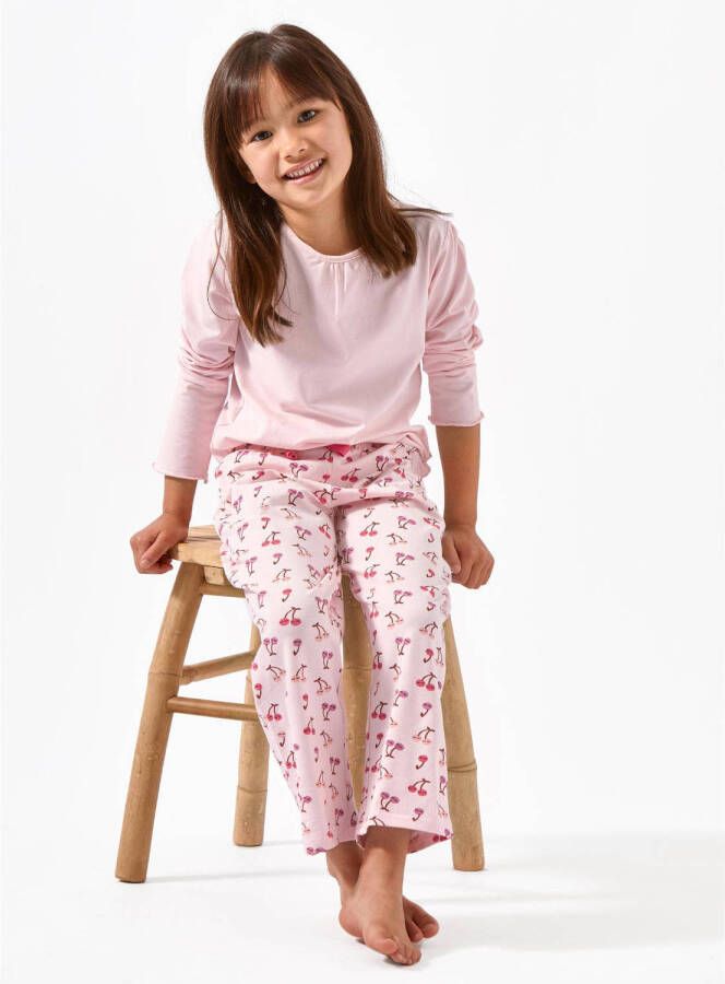 Little Label pyjama met biologisch katoen roze All over print 110