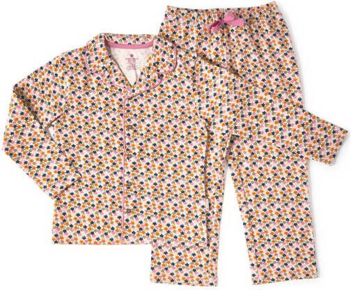 Little Label pyjama met biologisch katoen roze multicolor All over print 110