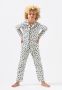 Little Label pyjama met all over print wit donkerblauw Jongens Stretchkatoen Reverskraag 110 - Thumbnail 1