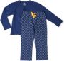 Little Label pyjama met all over print donkerblauw Meisjes Stretchkatoen Ronde hals 110 - Thumbnail 1