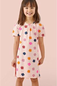 Little Label gebloemde nachthemd van biologisch katoen roze blauw