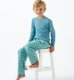 Little Label geruite pyjama van biologisch katoen blauw Jongens Stretchkatoen Ronde hals 122 128 - Thumbnail 1