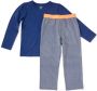 Little Label geruite pyjama van biologisch katoen blauw Jongens Stretchkatoen (duurzaam) Ronde hals 170 176 - Thumbnail 1