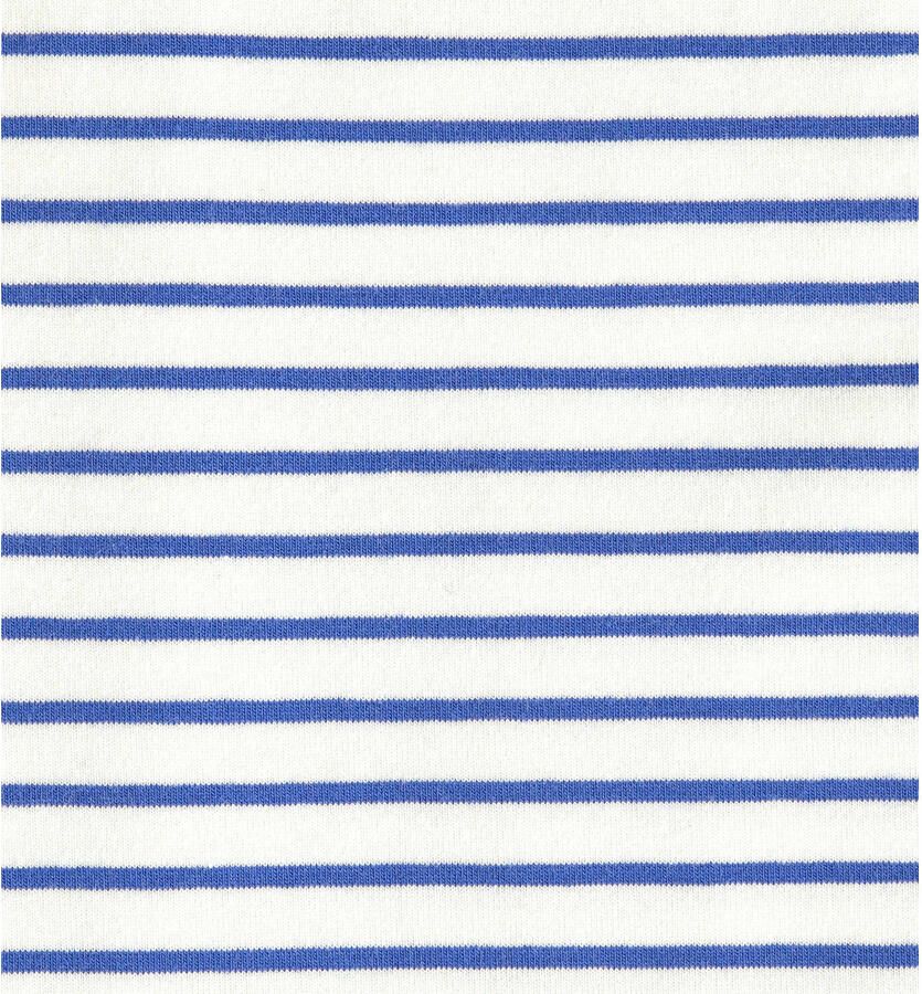 Little Label gestreepte shortama van biologisch katoen blauw wit Jongens Stretchkatoen Ronde hals 146