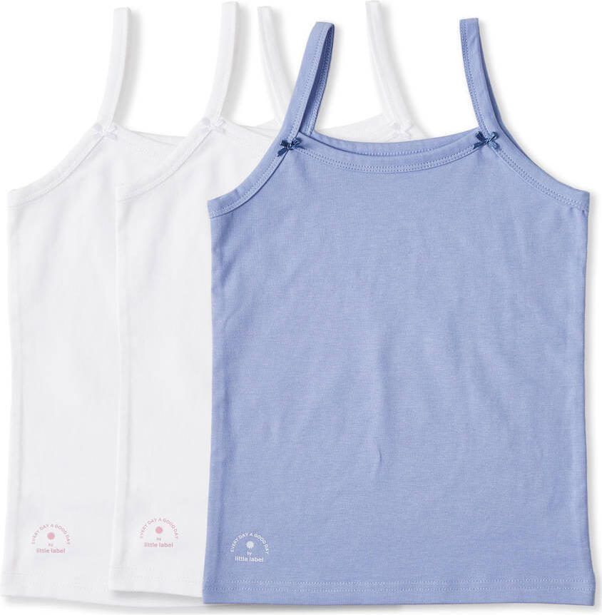 Little Label hemd wit blauw (set van 3)