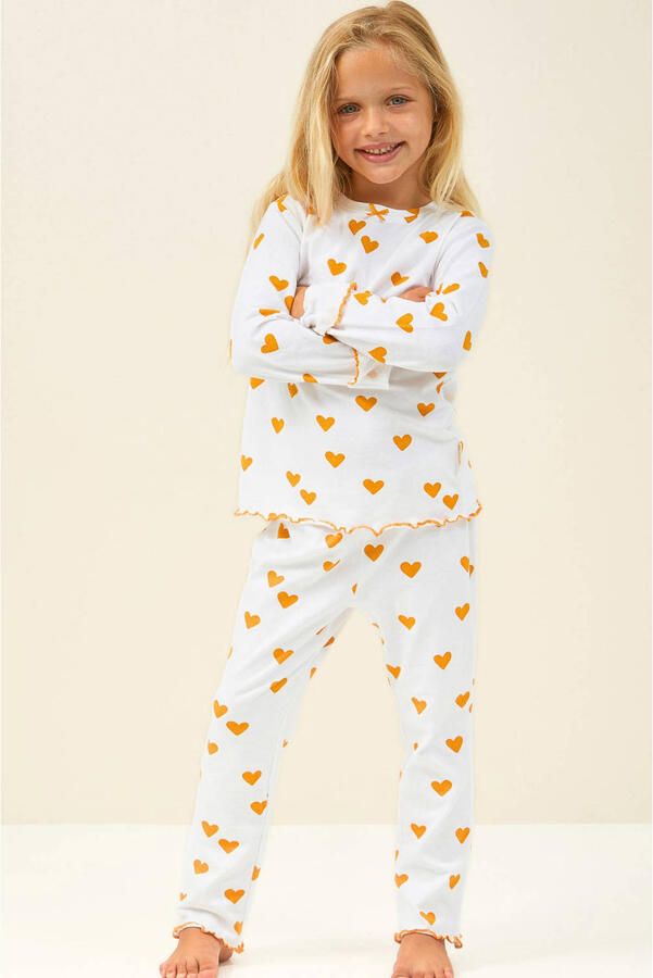 Little Label pyjama blauw met hartjes print