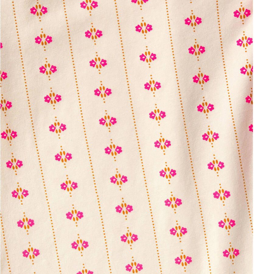 Little Label pyjama met all over print roze beige Meisjes Stretchkatoen Reverskraag 110