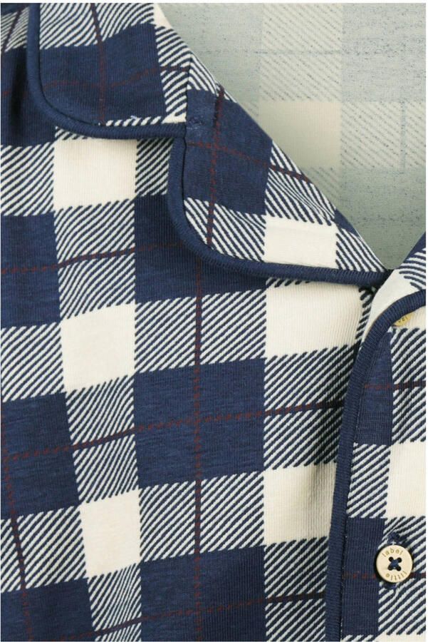 Little Label pyjama met donkerblauw geruite print - Foto 2