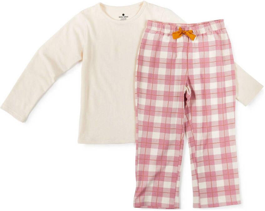 Little Label pyjama met roze geruite broek