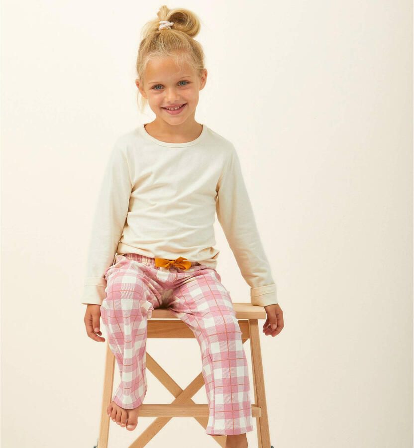 Little Label pyjama met roze geruite broek - Foto 3