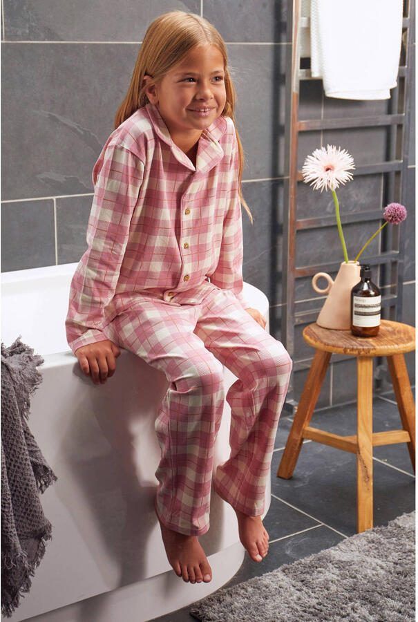 Little Label pyjama met roze geruite print - Foto 3
