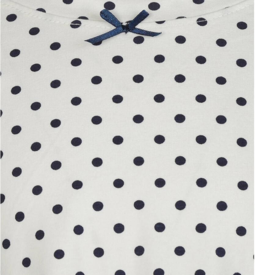 Little Label pyjama met stippen wit donkerblauw Meisjes Stretchkatoen Ronde hals maat 110-116 - Foto 3