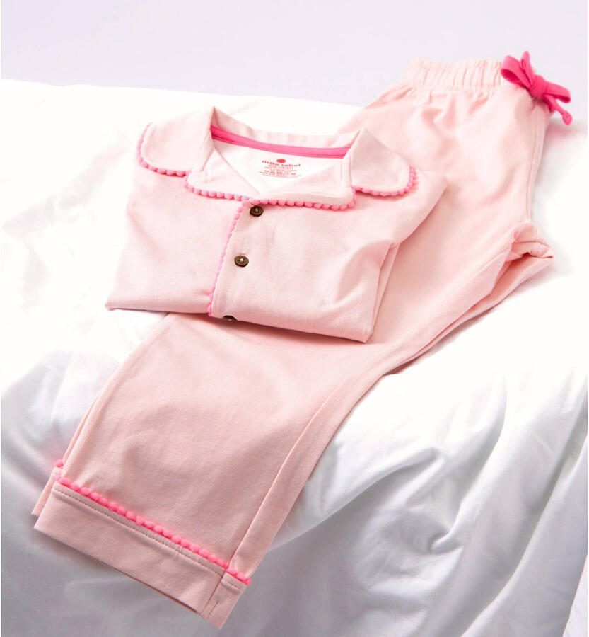 Little Label pyjama roze Meisjes Stretchkatoen Klassieke kraag Effen