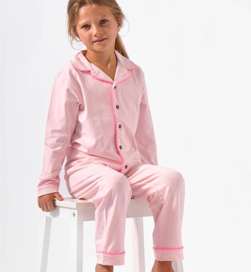 Little Label pyjama roze Meisjes Stretchkatoen Klassieke kraag Effen - Foto 2