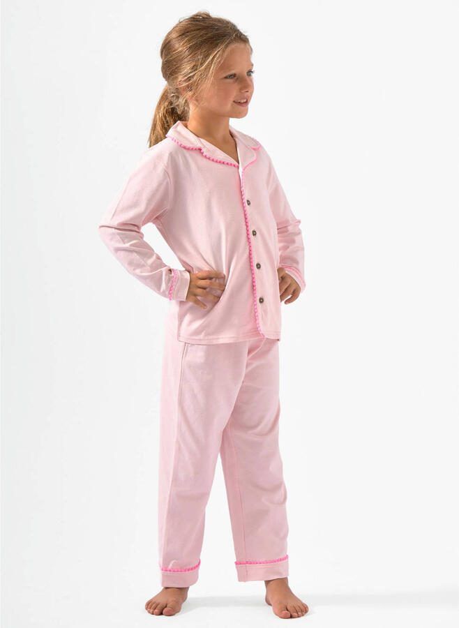 Little Label pyjama roze Meisjes Stretchkatoen Klassieke kraag Effen - Foto 3