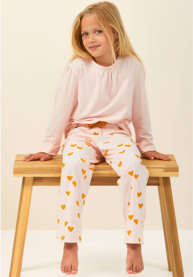 Little Label roze pyjama met hartjes print op de broek - Foto 3