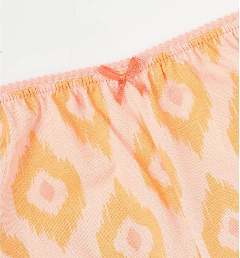 Little Label shortama met all over print roze oranje Meisjes Stretchkatoen Ronde hals 134 140 - Foto 2