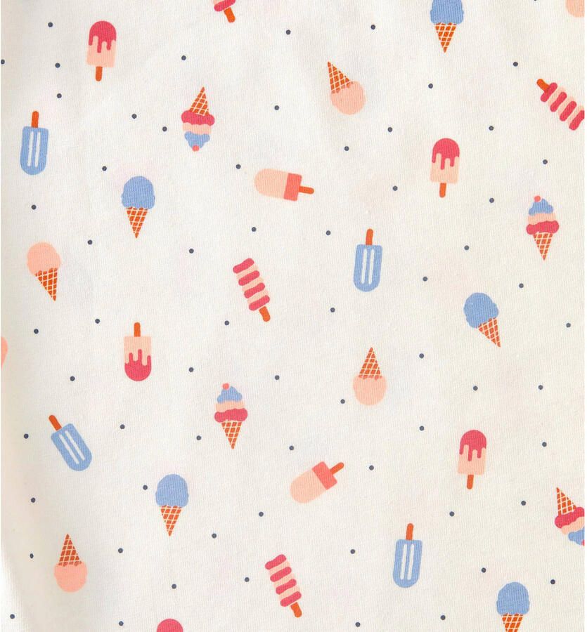 Little Label shortama met all over print van katoen ecru blauw rood Meisjes Stretchkatoen Ronde hals 110 - Foto 2