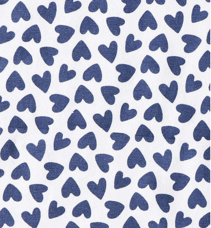 Little Label shortama van biologisch katoen blauw wit Meisjes Stretchkatoen Ronde hals 146