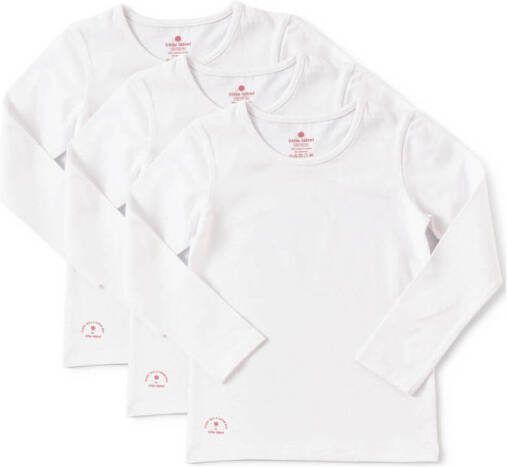 Little Label longsleeve van katoen wit (set van 3) Meisjes Stretchkatoen Ronde hals - Foto 2