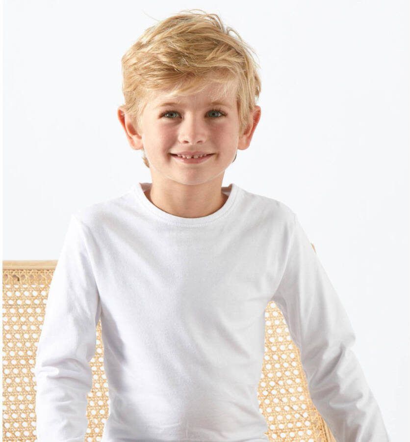 Little Label longsleeve van katoen set van 3 wit Jongens Stretchkatoen Ronde hals 110 116 - Foto 2