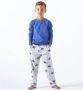 Little Label pyjama met all over print van biologisch katoen blauw Jongens Stretchkatoen Ronde hals 110 116 - Thumbnail 1