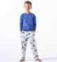 Little Label pyjama met all over print van katoen blauw Jongens Stretchkatoen Ronde hals 110 116 - Thumbnail 1