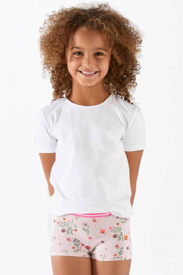 Little Label T-shirt van biologisch katoen set van 2 wit Meisjes Stretchkatoen Ronde hals 170