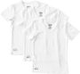 Little Label T-shirt van biologisch katoen set van 3 wit Jongens Stretchkatoen V-hals 158 164 - Thumbnail 1