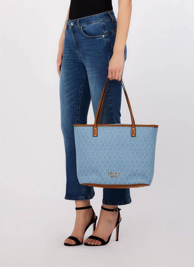 Liu Jo White Tote Bag in denim-look model 'Evrim'