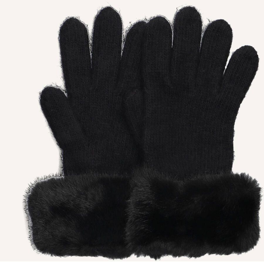 Liu Jo Faux Fur Gebreide Handschoenen Black Dames