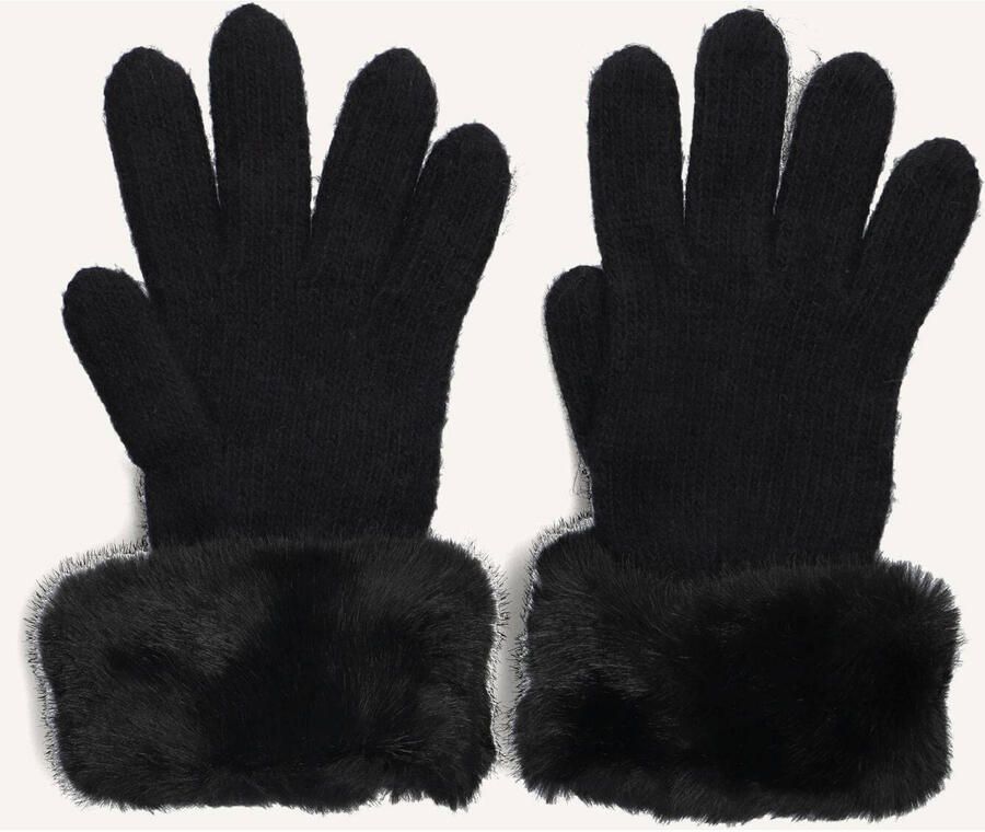 Liu Jo Faux Fur Gebreide Handschoenen Black Dames - Foto 2