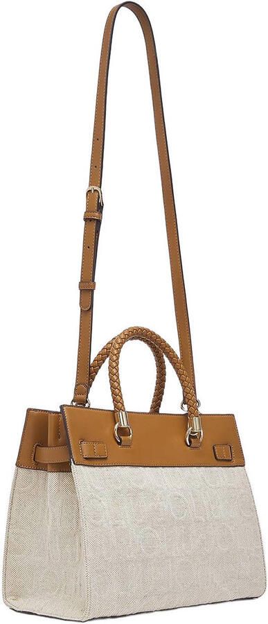 Liu Jo White Tote bag van een mix van katoen en linnen model 'Manhattan' - Foto 3