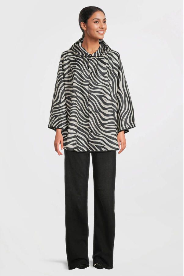 Liu Jo poncho met zebraprint zwart wit - Foto 3