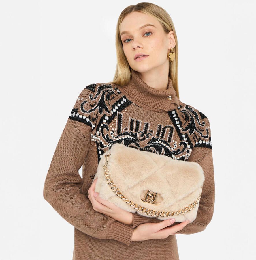 Liu Jo schoudertas met imitatiebont Lapuffy beige - Foto 3