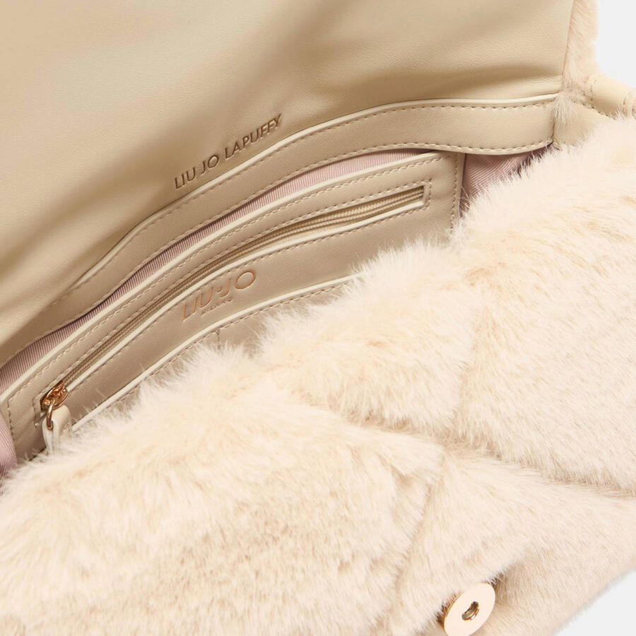 Liu Jo schoudertas met imitatiebont Lapuffy beige