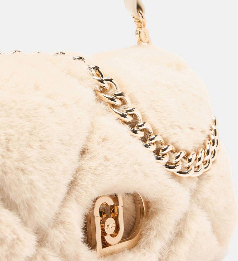 Liu Jo schoudertas met imitatiebont Lapuffy beige - Foto 2