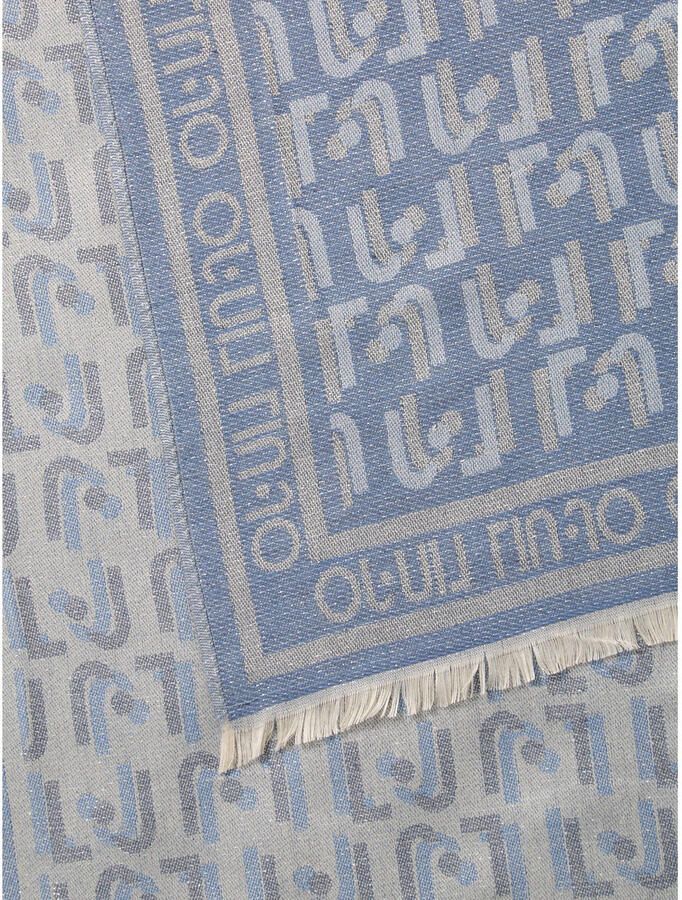 Liu Jo sjaal met logoprint blauw - Foto 2