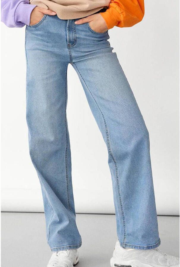 LMTD high waist wide leg jeans NLFTECES light denim Blauw Meisjes Stretchdenim (duurzaam) 170