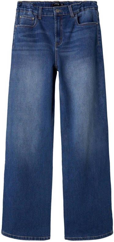 LMTD high waist wide leg jeans NLFTECES medium blue denim Blauw Meisjes Stretchdenim (duurzaam) 170