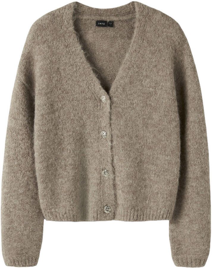 LMTD gebreid vest met wol bruin