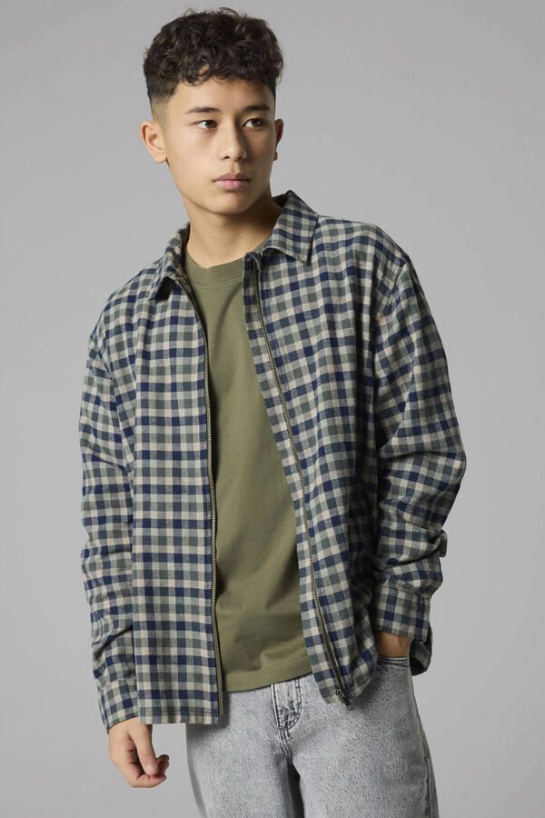 LMTD geruit overshirt donkerblauw